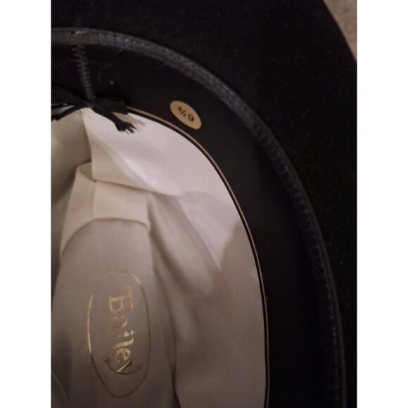 Vintage Bailey Western Custom Cowboy BLACK Dura-felt 6 7/8 - Picture 10 of 12